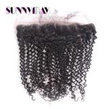 Hot Sale Deep Curly Indian Virgin Hair Lace Frontal 13*4 Bleached Knots With Baby Hair